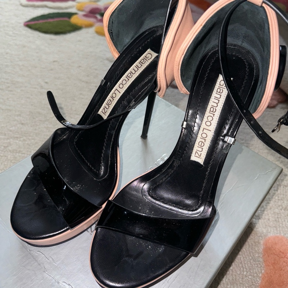 Gianmarco Lorenzi patent platform stiletto sandals 38.5 - Picture 8 of 17